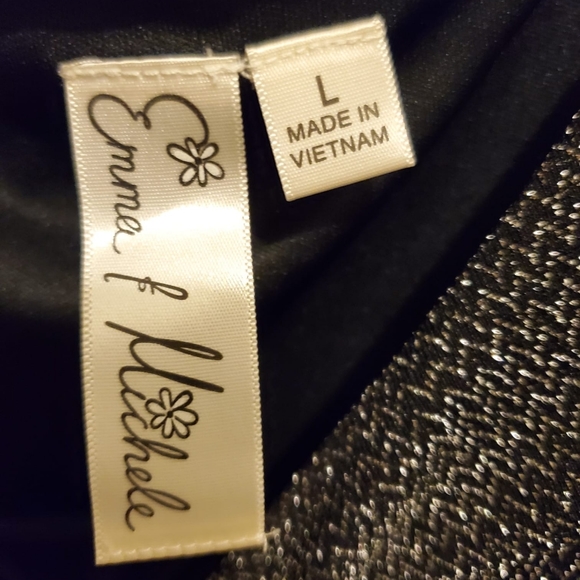 NWT Black Sparkly Short Sleeve Midi Party Dress - Picture 4 of 4